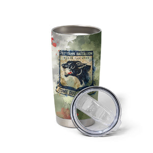 761st Tank Battalion Tumbler Cup Black Panthers - Come Out Fighting - Military Watercolor