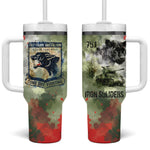 761st Tank Battalion Tumbler With Handle Black Panthers - Come Out Fighting - Military Watercolor
