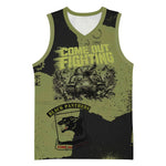 761st Tank Battalion Original Black Panthers Basketball Jersey Come Out Fighting - Sherman Tank Military - Distressed Scratch