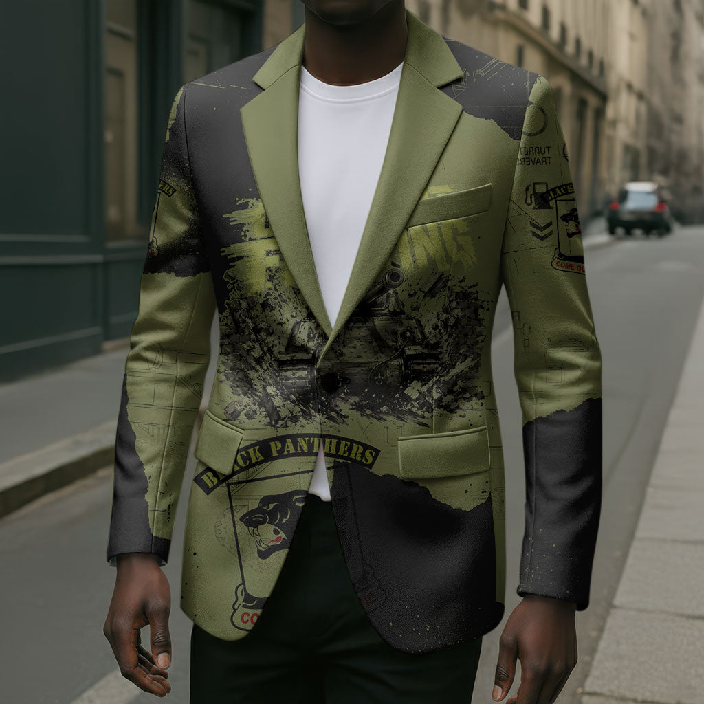 761st Tank Battalion Original Black Panthers Blazer Come Out Fighting - Sherman Tank Military - Distressed Scratch