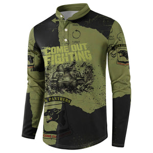 761st Tank Battalion Original Black Panthers Button Sweatshirt Come Out Fighting - Sherman Tank Military - Distressed Scratch