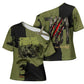 761st Tank Battalion Original Black Panthers Cross Shoulder Shirt Come Out Fighting - Sherman Tank Military - Distressed Scratch