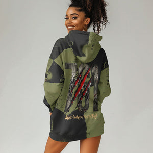 761st Tank Battalion Original Black Panthers Hoodie Dress Come Out Fighting - Sherman Tank Military - Distressed Scratch