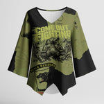 761st Tank Battalion Original Black Panthers Kimono Sleeve Blouse Come Out Fighting - Sherman Tank Military - Distressed Scratch