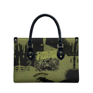 761st Tank Battalion Original Black Panthers Leather Bag Come Out Fighting - Sherman Tank Military - Distressed Scratch