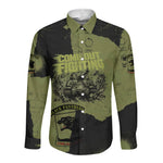 761st Tank Battalion Original Black Panthers Long Sleeve Button Shirt Come Out Fighting - Sherman Tank Military - Distressed Scratch
