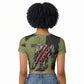 761st Tank Battalion Original Black Panthers Raglan Cropped T shirt Come Out Fighting - Sherman Tank Military - Distressed Scratch