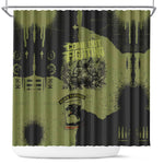 761st Tank Battalion Original Black Panthers Shower Curtain Come Out Fighting - Sherman Tank Military - Distressed Scratch