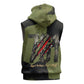 761st Tank Battalion Original Black Panthers Sleeveless Zip Hoodie Come Out Fighting - Sherman Tank Military - Distressed Scratch