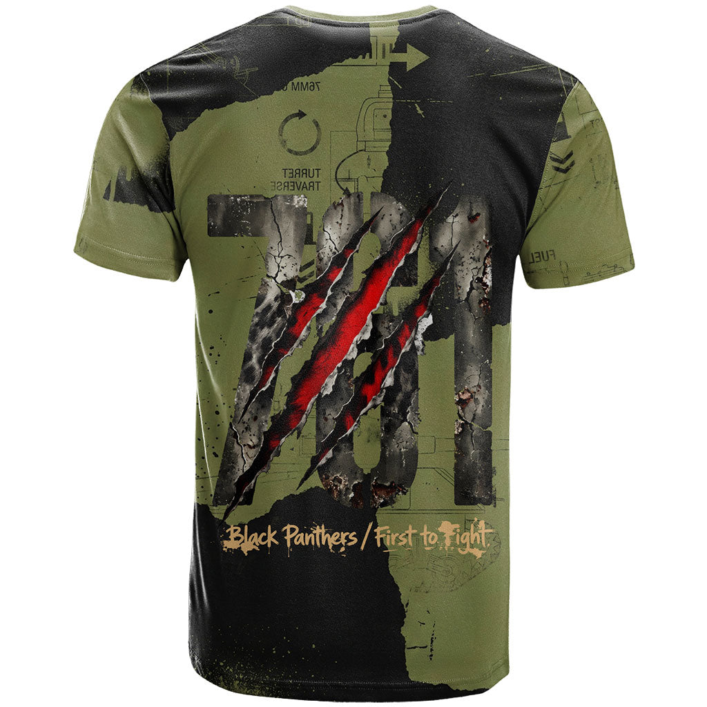 761st Tank Battalion Original Black Panthers T shirt Come Out Fighting - Sherman Tank Military - Distressed Scratch