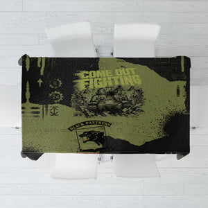 761st Tank Battalion Original Black Panthers Tablecloth Come Out Fighting - Sherman Tank Military - Distressed Scratch