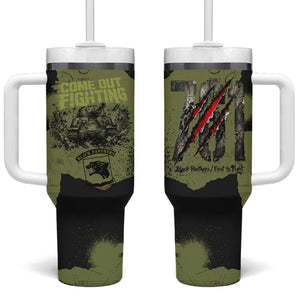761st Tank Battalion Original Black Panthers Tumbler With Handle Come Out Fighting - Sherman Tank Military - Distressed Scratch