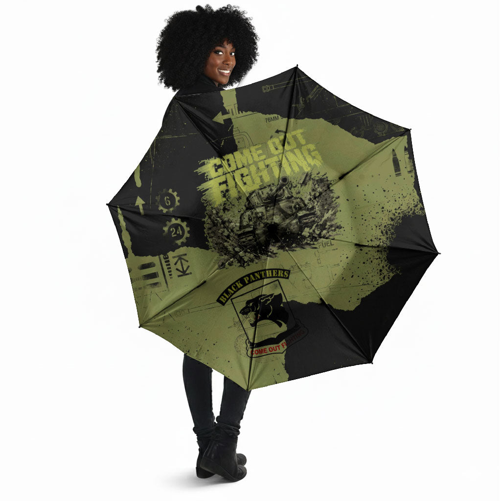 761st Tank Battalion Original Black Panthers Umbrella Come Out Fighting - Sherman Tank Military - Distressed Scratch