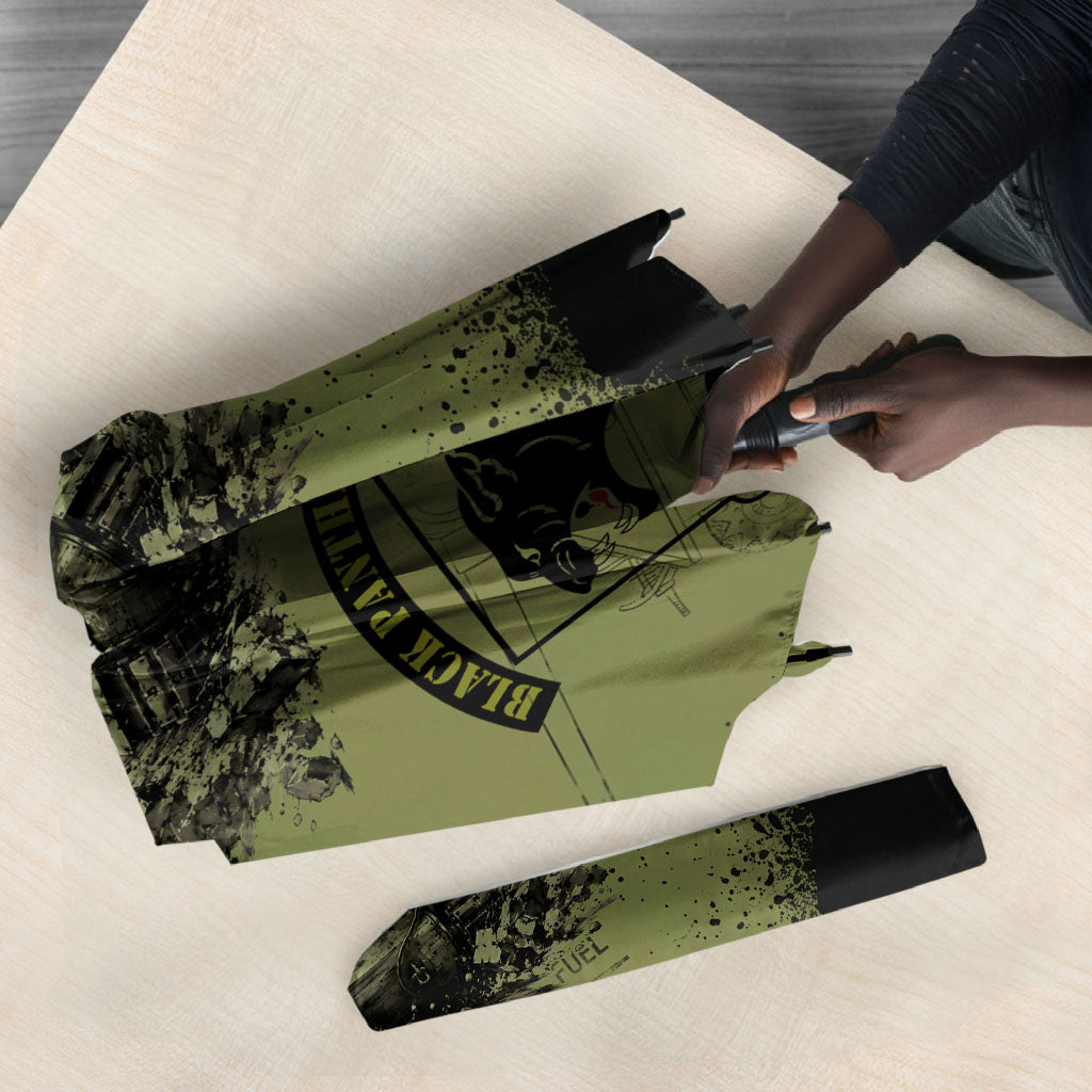 761st Tank Battalion Original Black Panthers Umbrella Come Out Fighting - Sherman Tank Military - Distressed Scratch