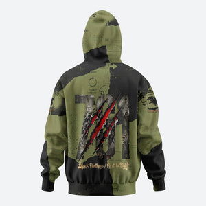 761st Tank Battalion Original Black Panthers Zip Hoodie Come Out Fighting - Sherman Tank Military - Distressed Scratch