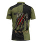 761st Tank Battalion Original Black Panthers Zipper Polo Shirt Come Out Fighting - Sherman Tank Military - Distressed Scratch