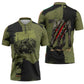 761st Tank Battalion Original Black Panthers Zipper Polo Shirt Come Out Fighting - Sherman Tank Military - Distressed Scratch