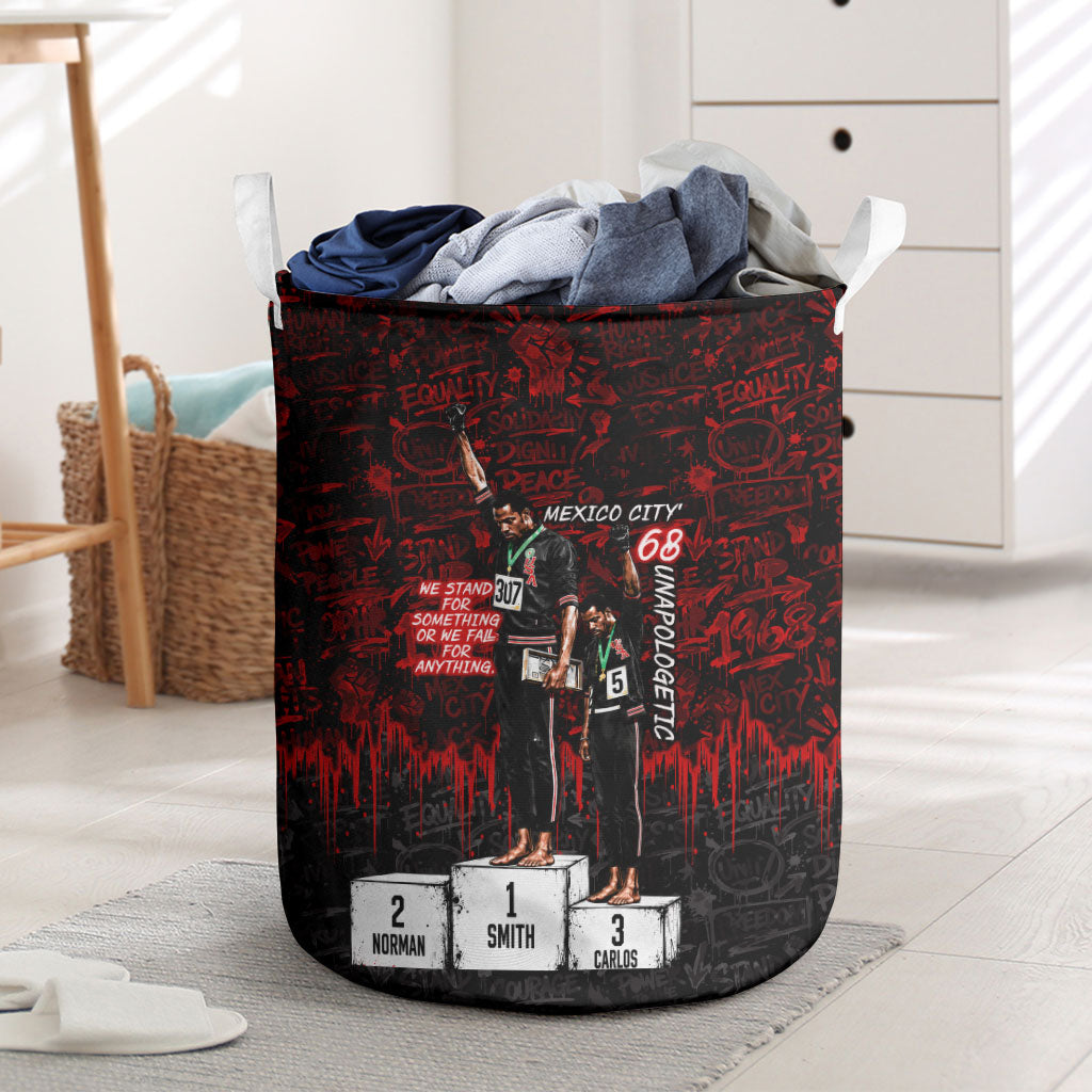Mexico City 1968 Black Power Salute Laundry Basket Unapologetic Civil Rights History Urban Graffiti Art