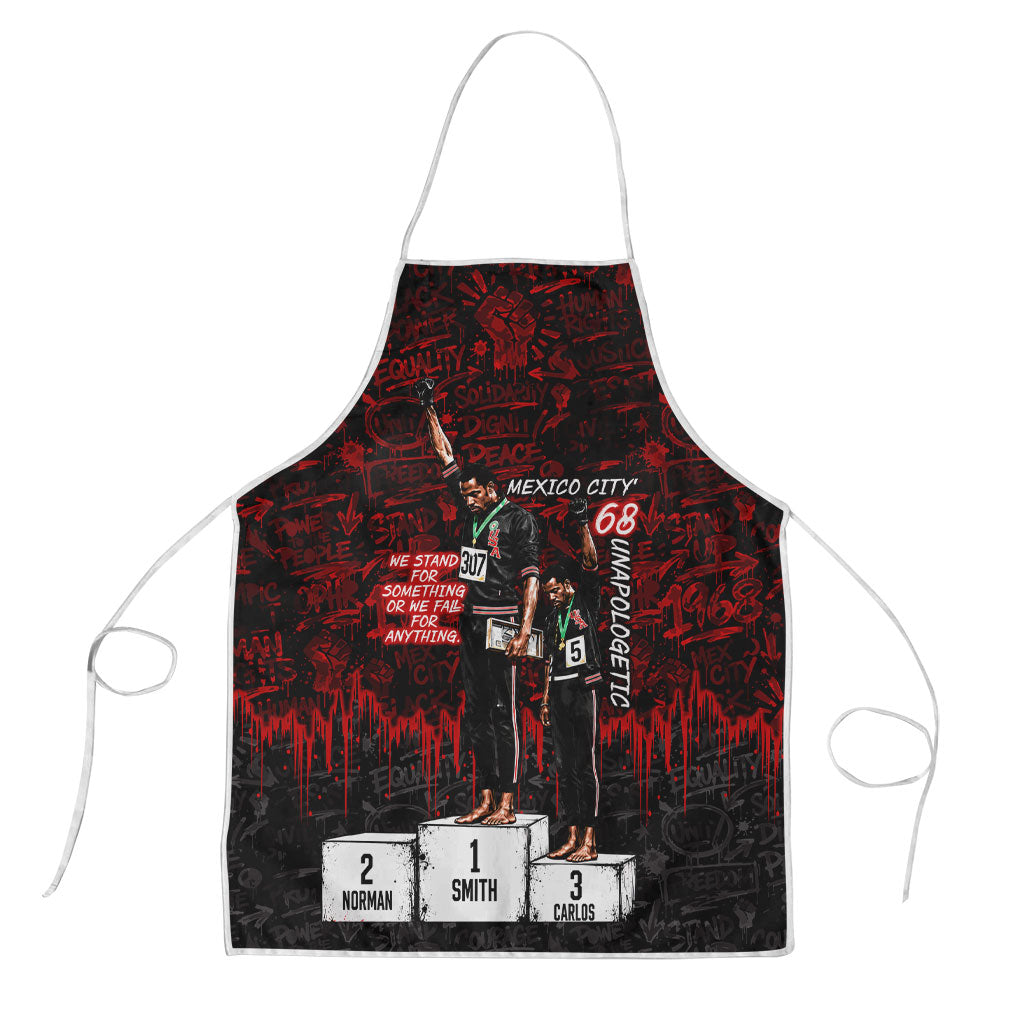 Mexico City 1968 Black Power Salute Apron Unapologetic Civil Rights History Urban Graffiti Art