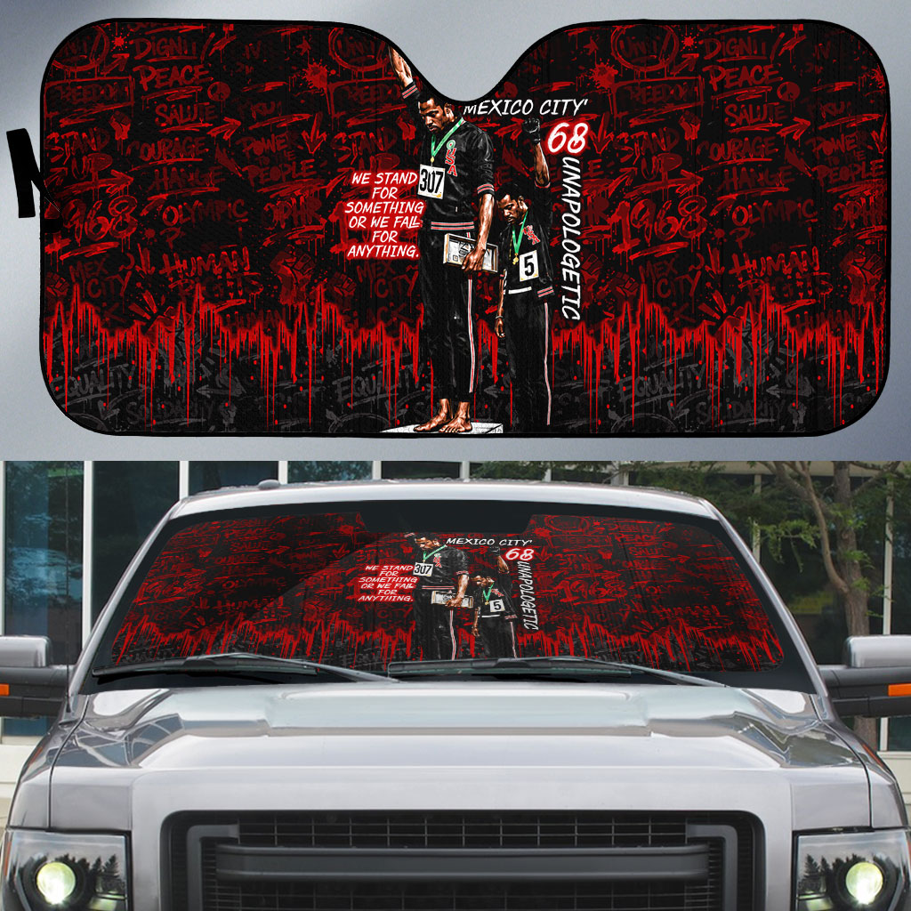 Mexico City 1968 Black Power Salute Auto Sun Shade Unapologetic Civil Rights History Urban Graffiti Art