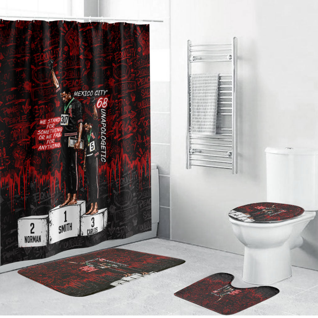 Mexico City 1968 Black Power Salute Bathroom Set Unapologetic Civil Rights History Urban Graffiti Art