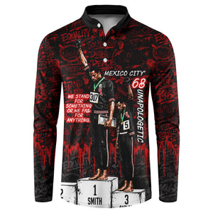 Mexico City 1968 Black Power Salute Button Sweatshirt Unapologetic Civil Rights History Urban Graffiti Art