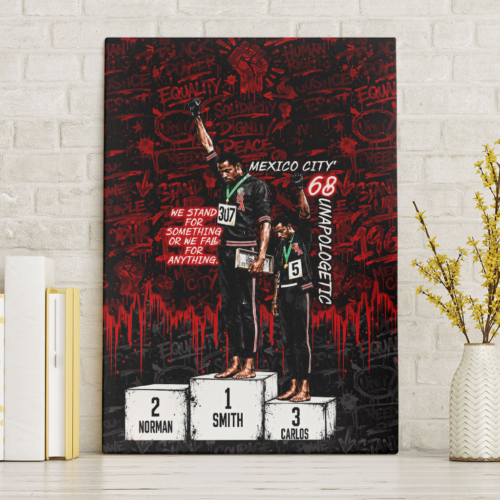 Mexico City 1968 Black Power Salute Canvas Wall Art Unapologetic Civil Rights History Urban Graffiti Art