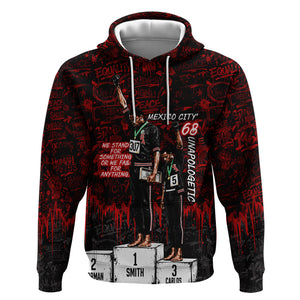 Mexico City 1968 Black Power Salute Hoodie Unapologetic Civil Rights History Urban Graffiti Art