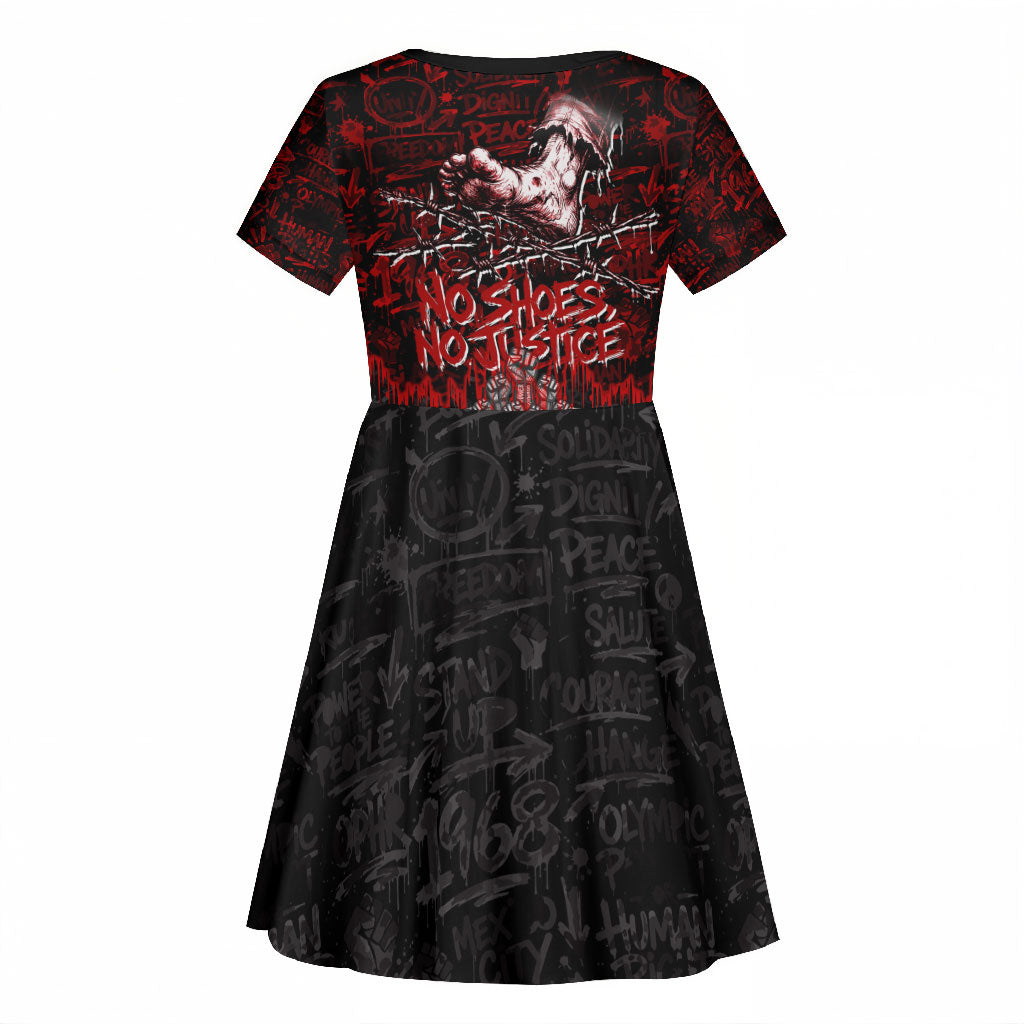 Mexico City 1968 Black Power Salute Kid Short Sleeve Dress Unapologetic Civil Rights History Urban Graffiti Art