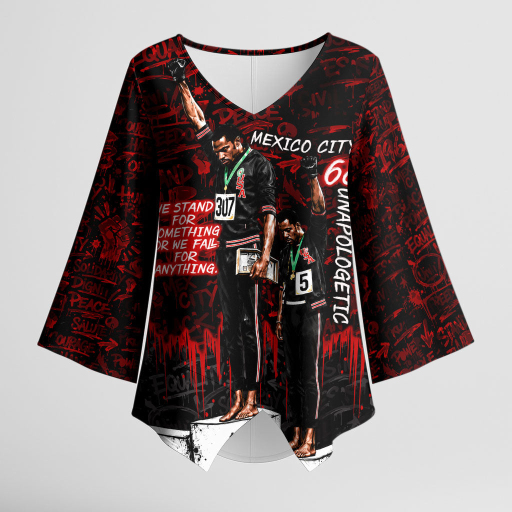 Mexico City 1968 Black Power Salute Kimono Sleeve Blouse Unapologetic Civil Rights History Urban Graffiti Art