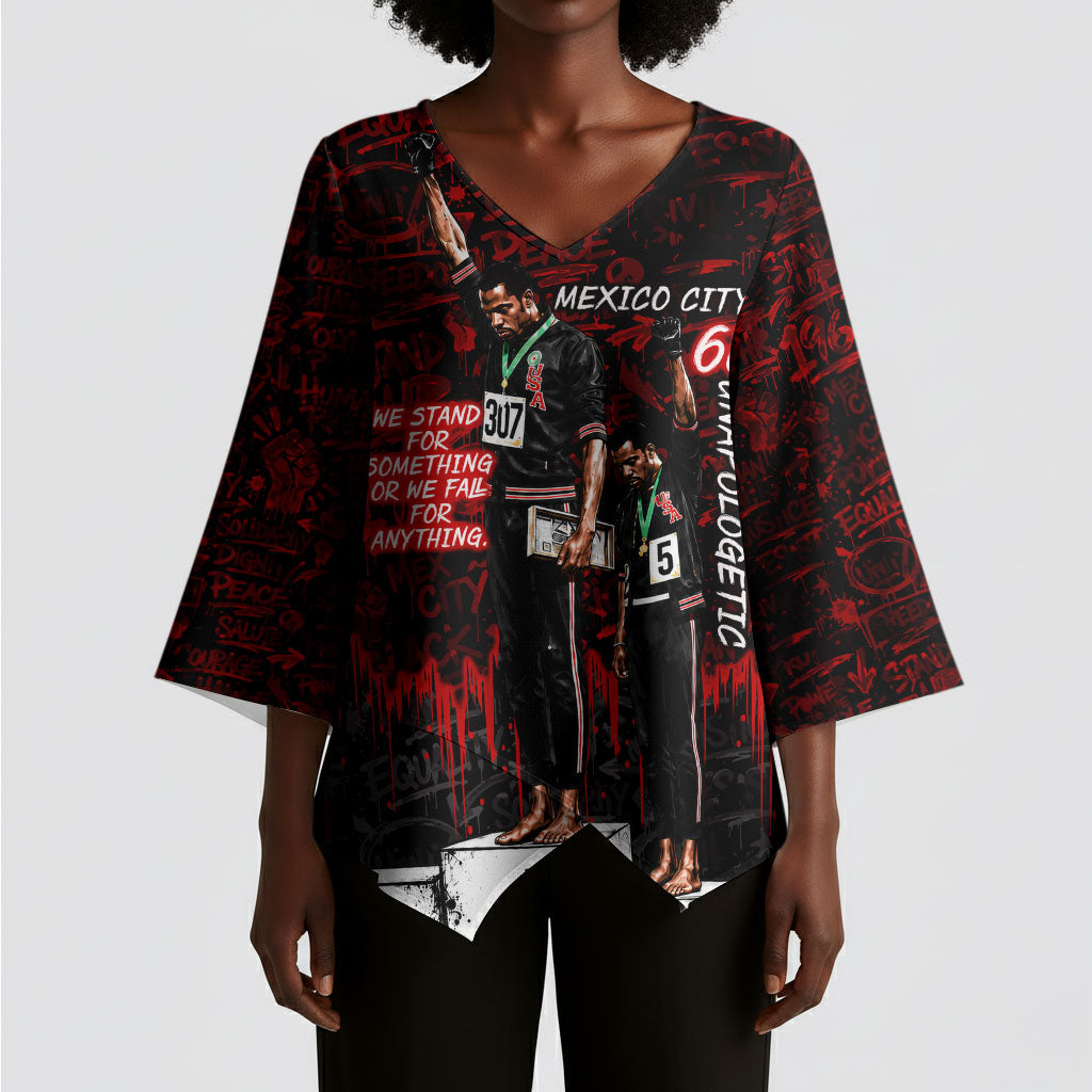 Mexico City 1968 Black Power Salute Kimono Sleeve Blouse Unapologetic Civil Rights History Urban Graffiti Art