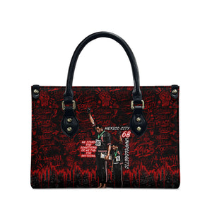 Mexico City 1968 Black Power Salute Leather Bag Unapologetic Civil Rights History Urban Graffiti Art