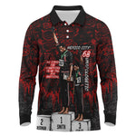 Mexico City 1968 Black Power Salute Long Sleeve Polo Shirt Unapologetic Civil Rights History Urban Graffiti Art