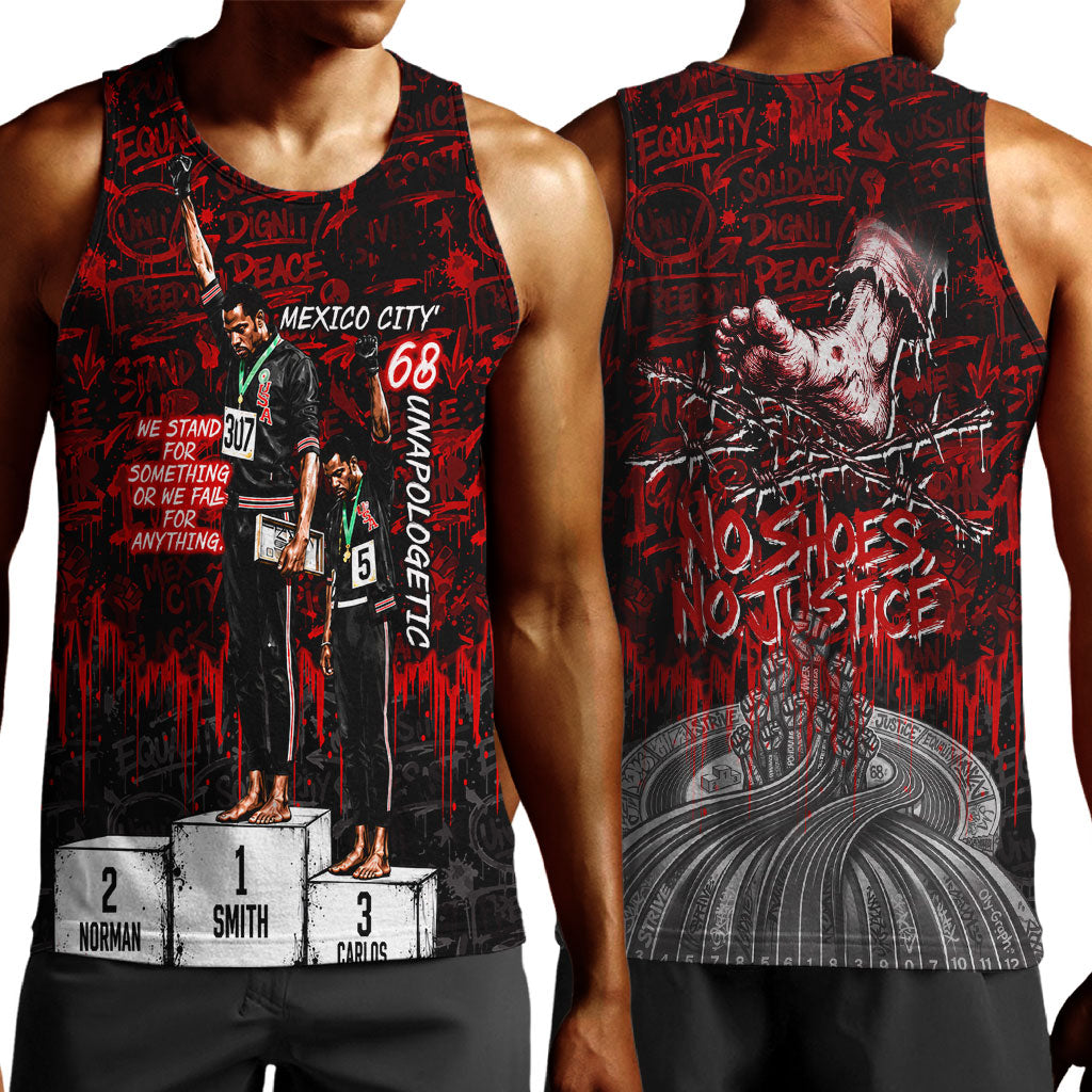 Mexico City 1968 Black Power Salute Men Tank Top Unapologetic Civil Rights History Urban Graffiti Art