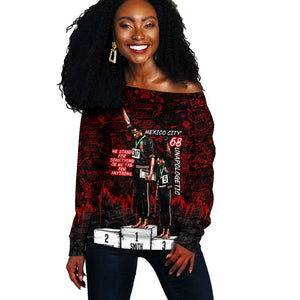 Mexico City 1968 Black Power Salute Off Shoulder Sweater Unapologetic Civil Rights History Urban Graffiti Art
