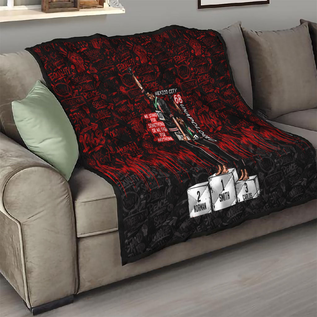 Mexico City 1968 Black Power Salute Quilt Unapologetic Civil Rights History Urban Graffiti Art