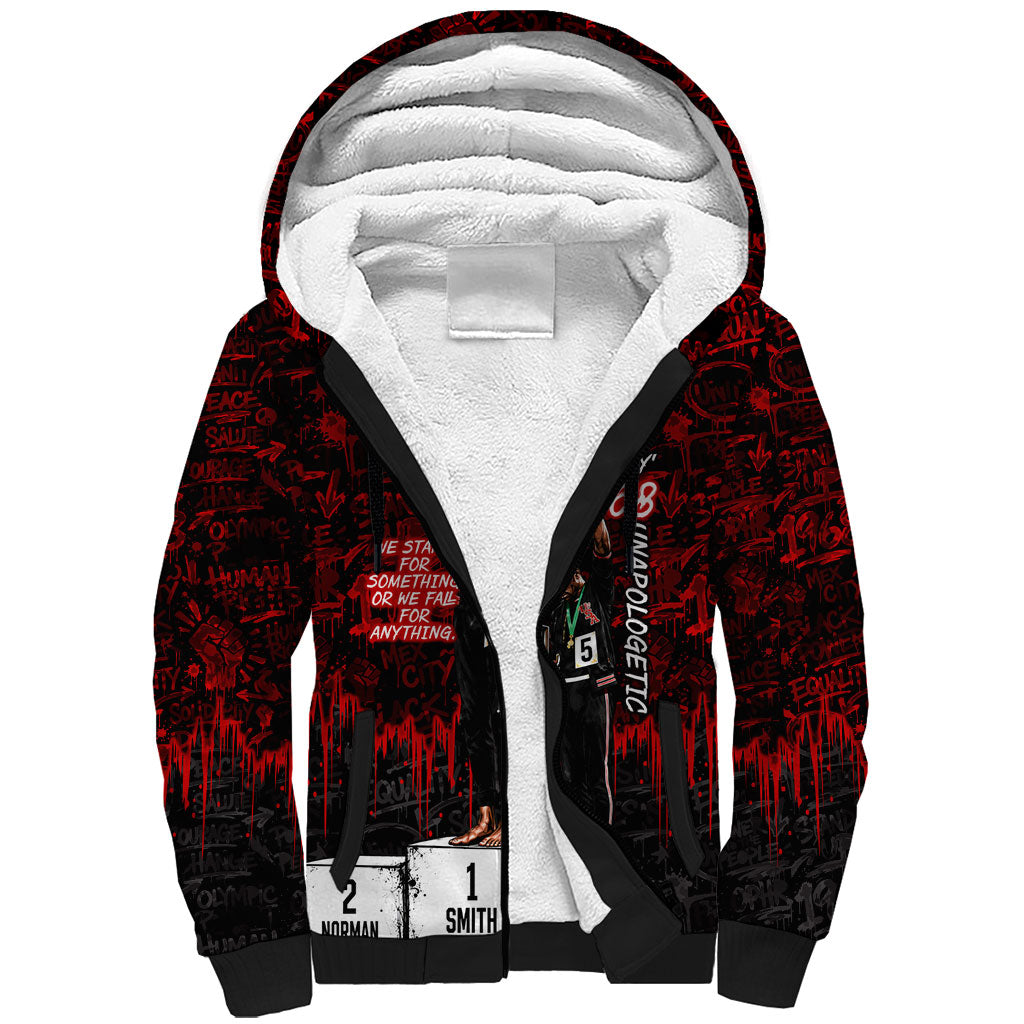 Mexico City 1968 Black Power Salute Sherpa Hoodie Unapologetic Civil Rights History Urban Graffiti Art