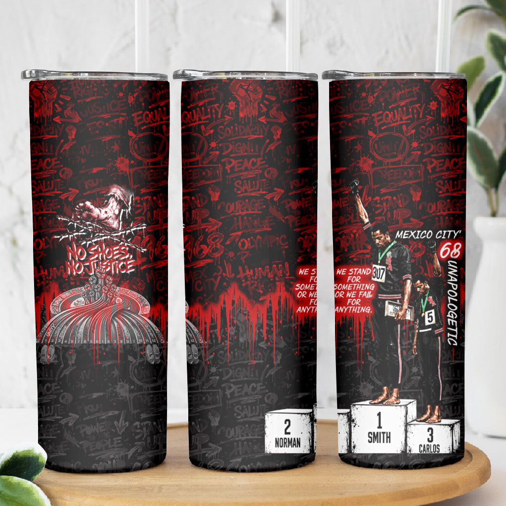 Mexico City 1968 Black Power Salute Skinny Tumbler Unapologetic Civil Rights History Urban Graffiti Art
