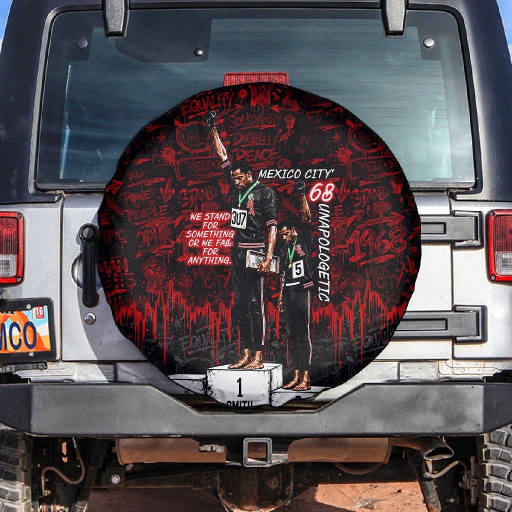 Mexico City 1968 Black Power Salute Spare Tire Cover Unapologetic Civil Rights History Urban Graffiti Art