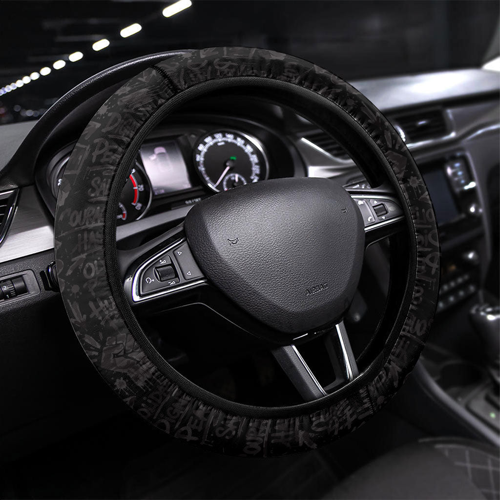 Mexico City 1968 Black Power Salute Steering Wheel Cover Unapologetic Civil Rights History Urban Graffiti Art