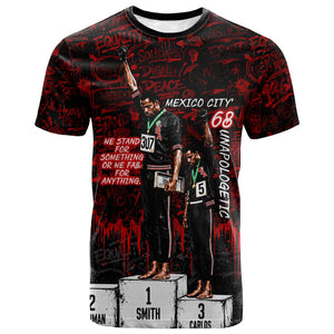 Mexico City 1968 Black Power Salute T shirt Unapologetic Civil Rights History Urban Graffiti Art