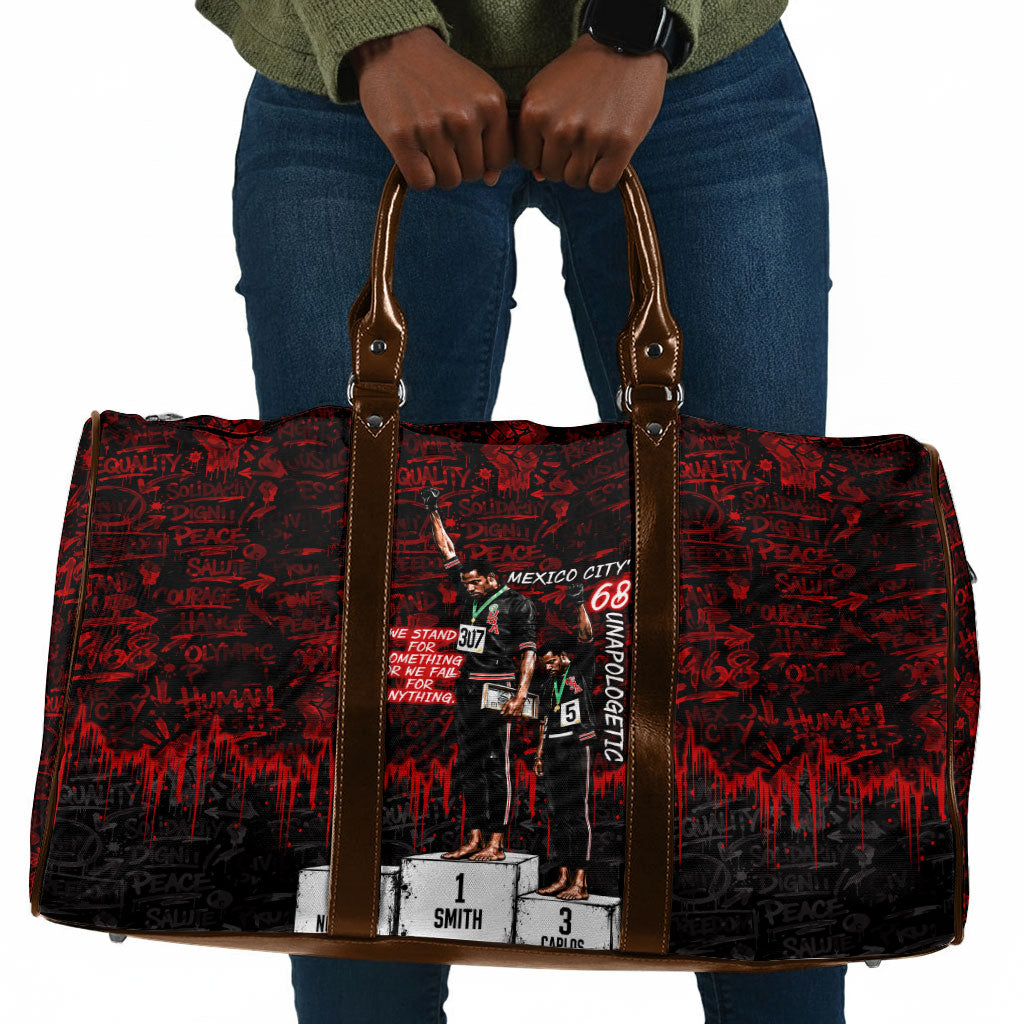 Mexico City 1968 Black Power Salute Travel Bag Unapologetic Civil Rights History Urban Graffiti Art