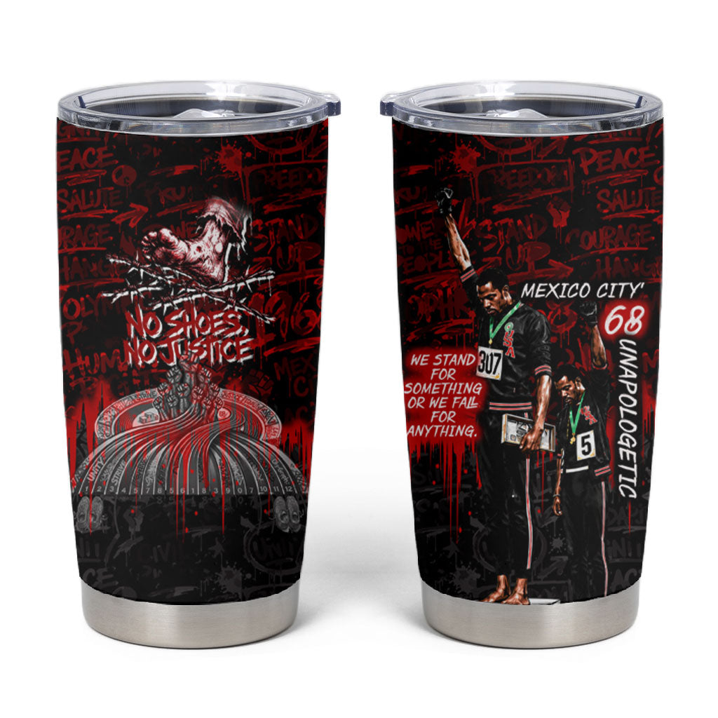 Mexico City 1968 Black Power Salute Tumbler Cup Unapologetic Civil Rights History Urban Graffiti Art