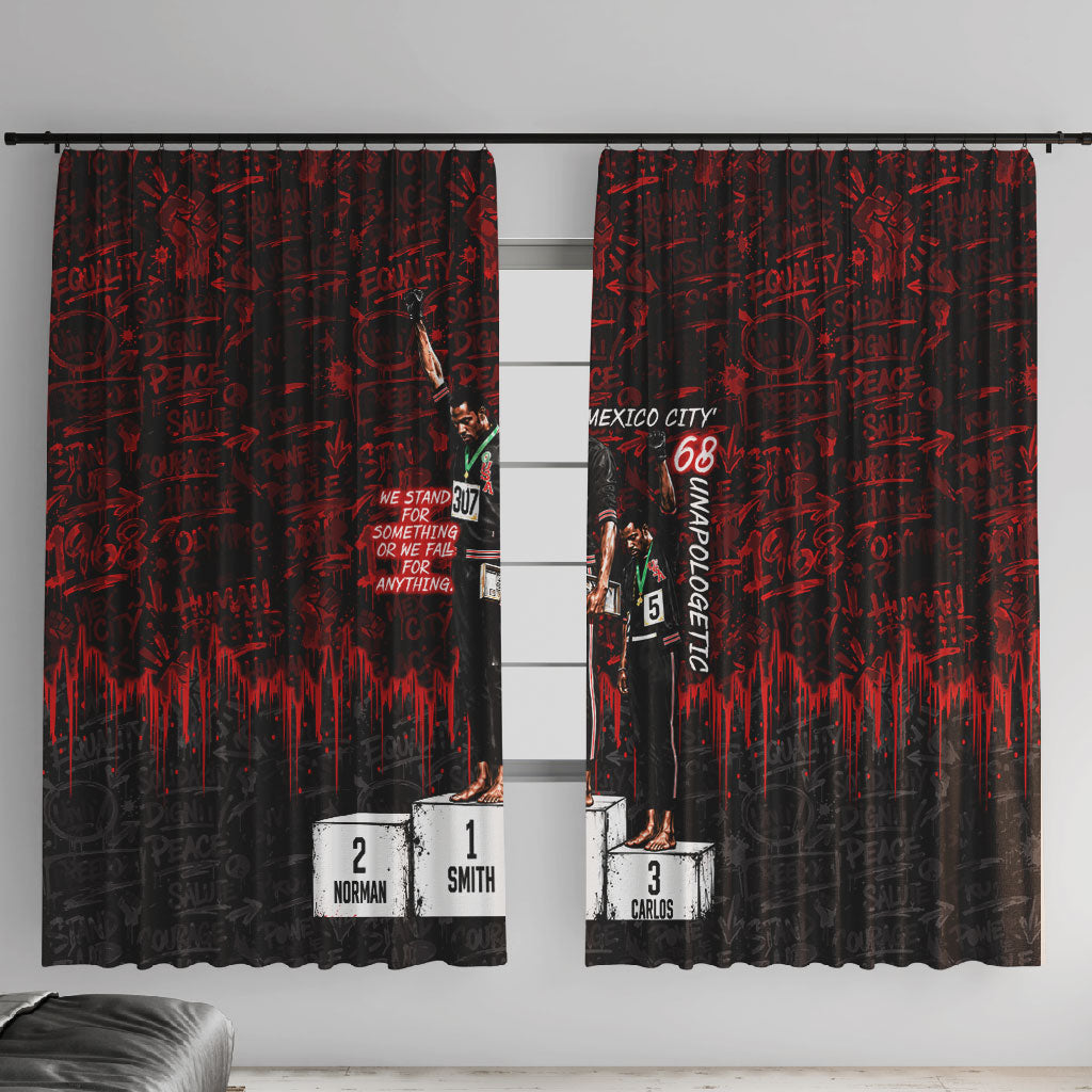 Mexico City 1968 Black Power Salute Window Curtain Unapologetic Civil Rights History Urban Graffiti Art