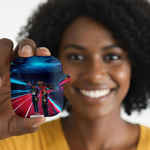 African American 1968 Black Power Salute AirPods Case Retro Cyberpunk Sci-Fi Tech Civil Rights Art