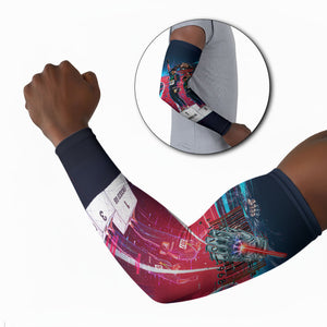African American 1968 Black Power Salute Arm Sleeves Retro Cyberpunk Sci-Fi Tech Civil Rights Art