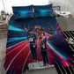 African American 1968 Black Power Salute Bedding Set Retro Cyberpunk Sci-Fi Tech Civil Rights Art