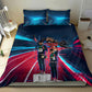 African American 1968 Black Power Salute Bedding Set Retro Cyberpunk Sci-Fi Tech Civil Rights Art