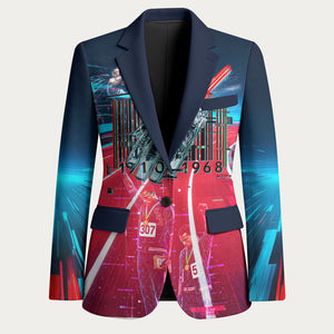 African American 1968 Black Power Salute Blazer Retro Cyberpunk Sci-Fi Tech Civil Rights Art