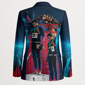 African American 1968 Black Power Salute Blazer Retro Cyberpunk Sci-Fi Tech Civil Rights Art